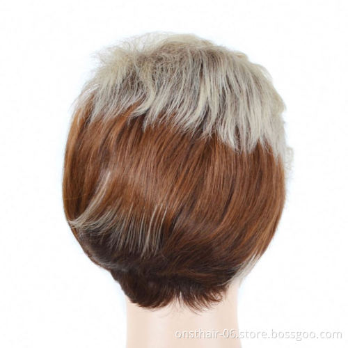 MYZYR wholesale women gradient color short hair wig cheap hair high quality synthetic hair
